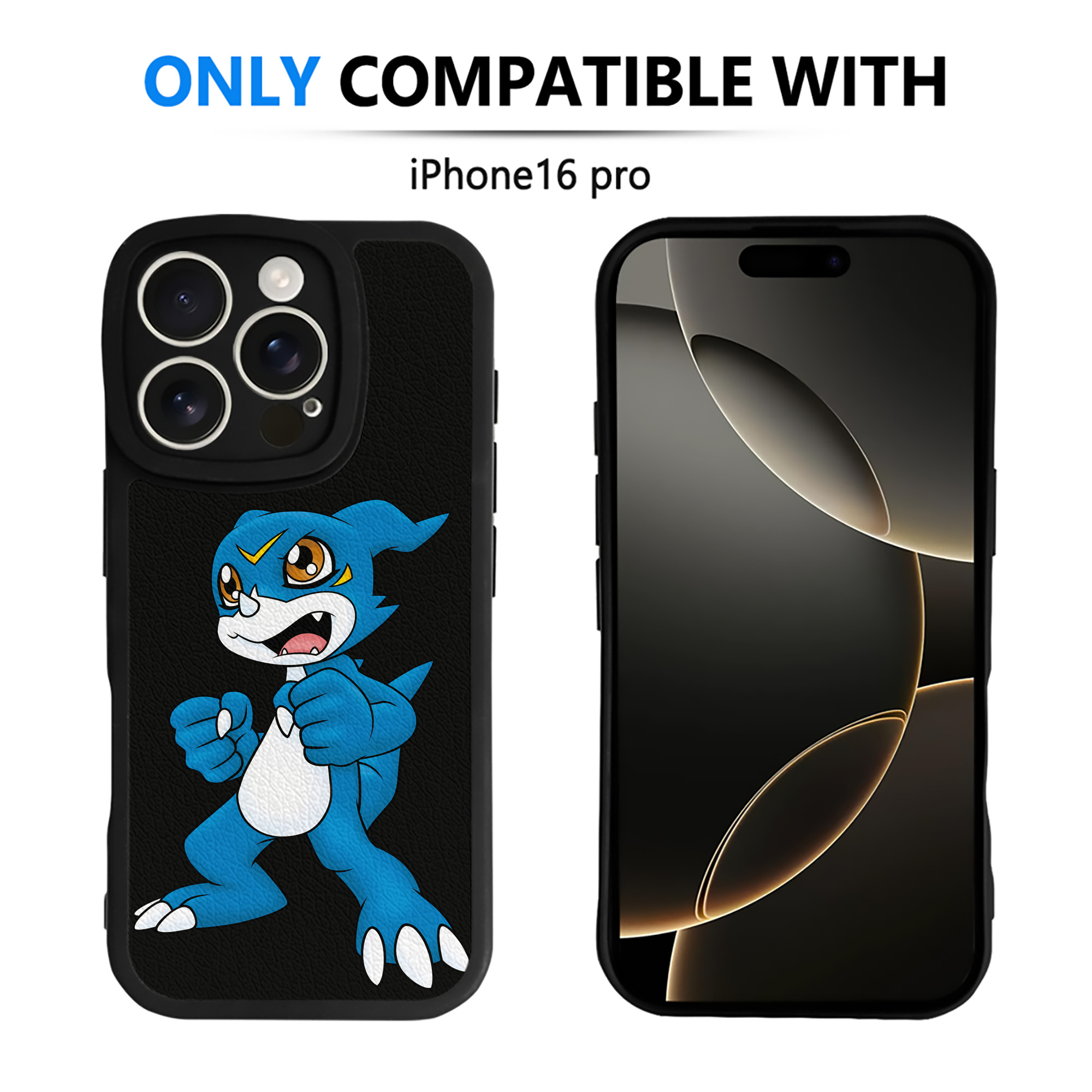 （画像用） Digimon デジタルモンスター/デジモン 【iPhone 16シリーズ対応】シリコンスマホケース（レザー調） 材質：シリコン